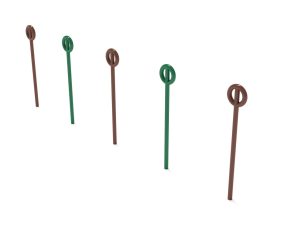 Agility Poles Set of 5 - Rainforest Green and Brown Color Mix