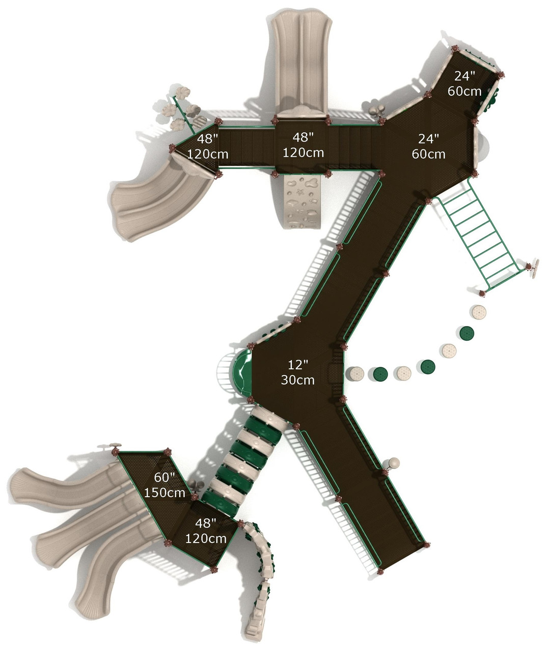 images Noble Notch Inclusive Play Structure Top View in Neutral Color Scheme
