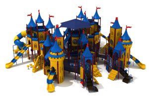 Hidden Hallows Castle Spark Playground Structure - Front - Egyptian Color Scheme