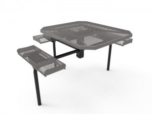 images 3 Seat - Expanded Metal - Inground Mount