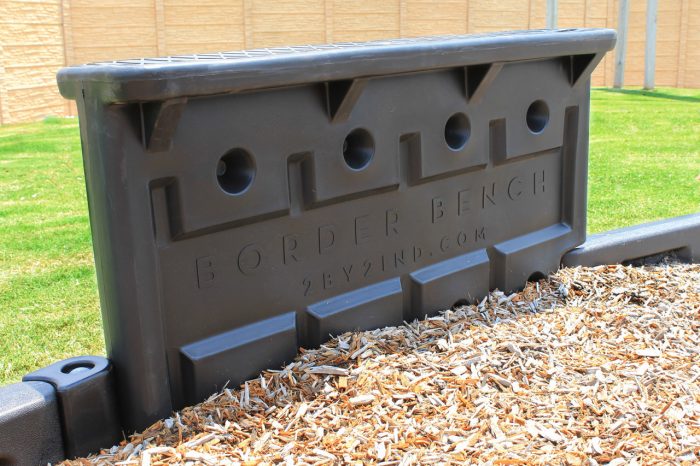 images the Playground Border Bench with 12" Border Timbers and Engineered Wood Fiber