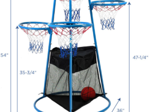 4-Ring Basketball Stand with Dimensions