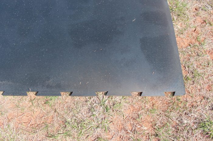 images The Gaga Ball Pit 5/8" thick vulcanized interlocking rubber Gaga Ball Pit flooring is perfect for play areas to help keep them safe and free of mud, dirt, rocks and sticks.