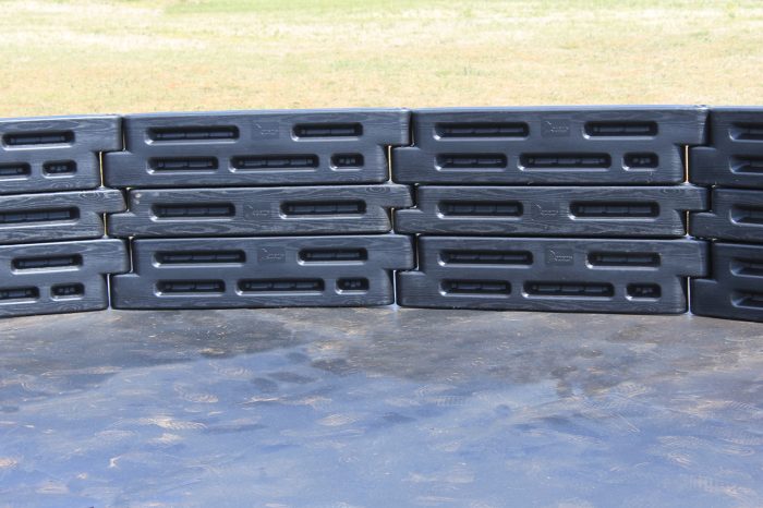 images The High-Wall Gaga Ball Pit is constructed of 3 rows of 12" and 8" border timbers (12" on the bottom, 8" in the middle and 12" on top)