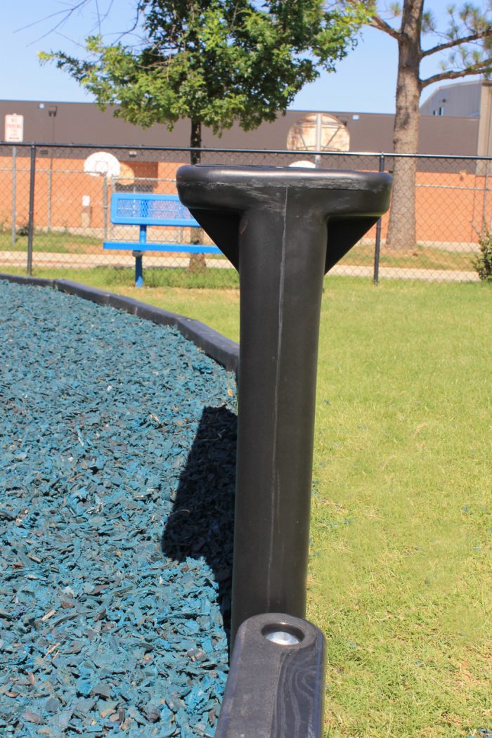 images The Playground Border Bench with 8" Border Timbers and Rubber Mulch