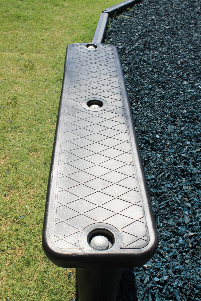 images The Playground Border Bench with 8" Border Timbers and Rubber Mulch