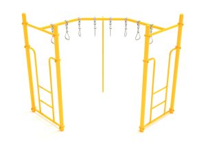 90 Degree Swinging Ring Ladder Playground Climber - Sunglow Yellow Posts and Rails