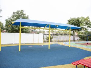 Single Post Swing Frame with Shade - 2 Bay