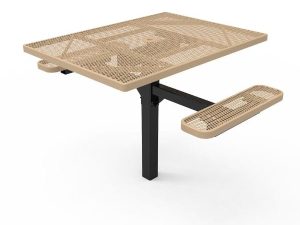 46" Square Pedestal Table - 2 Seat Accessible with Inground Mound and Expanded Metal Options