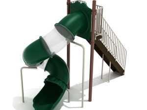 Freestanding 8' Spiral Tube Slide in Neutral Color Scheme