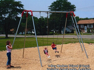Tripod Swings have 3 supporting legs on each end