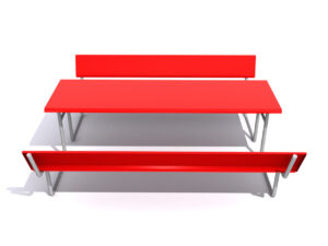 6′ Rectangular Picnic Table with Back